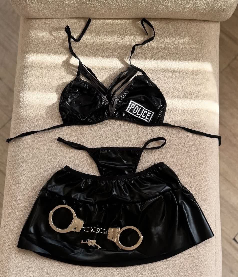 لباس خواب کاستوم پلیسی 3تکه لاتکس همراه دستبند