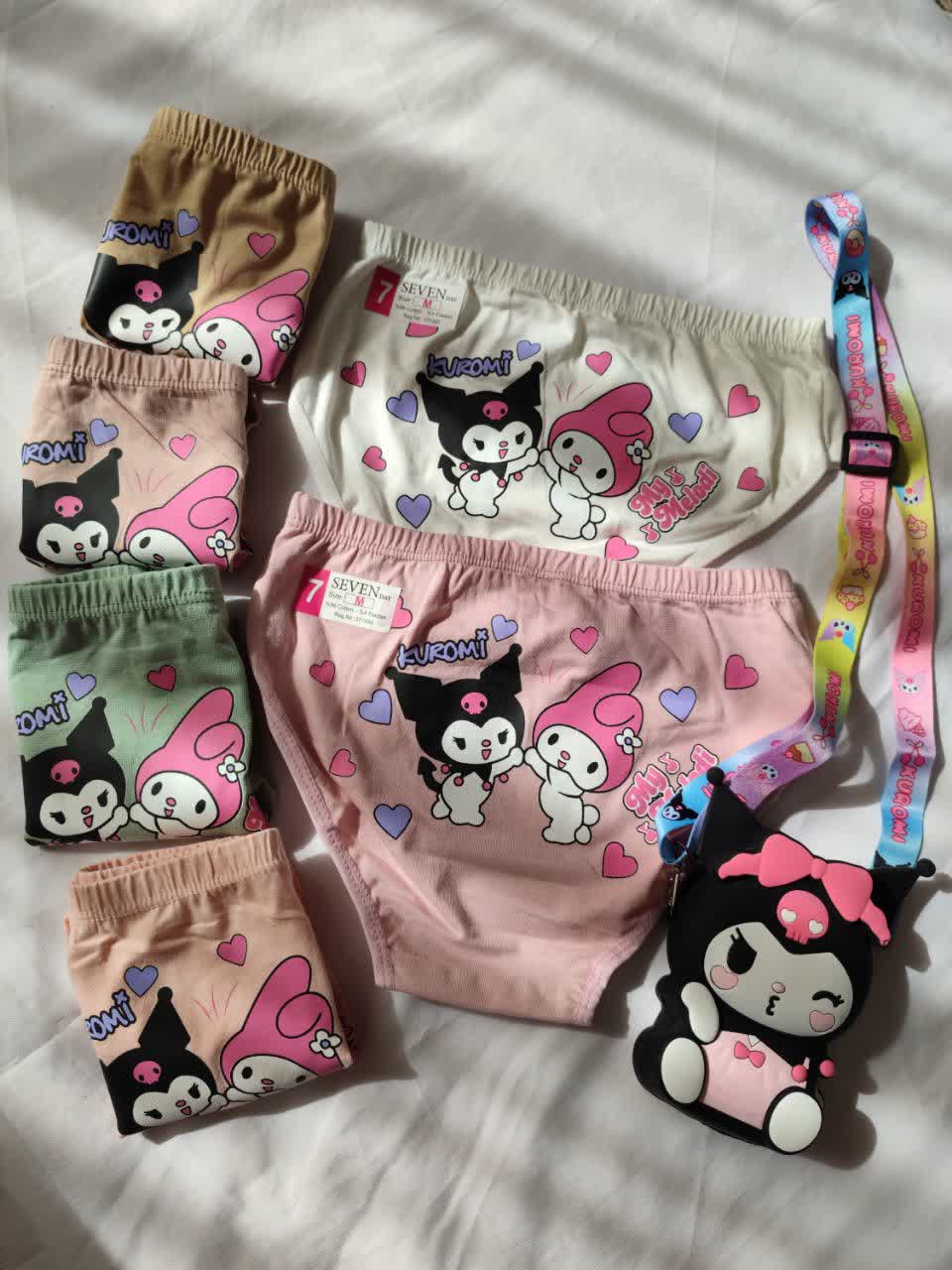 شورت دخترانه اسلیپ طرح کرومی و ملودی